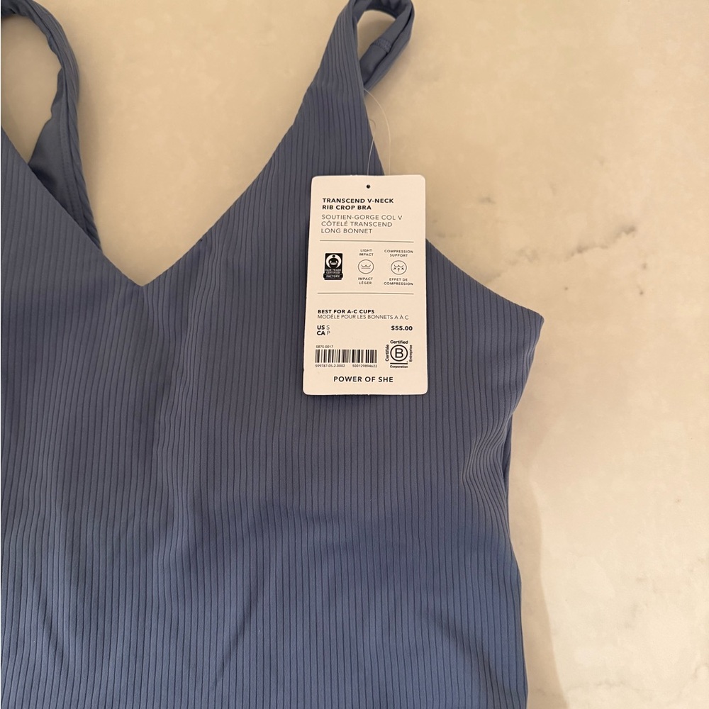 Athleta Blue Ribbed Tank Top - Picture 3 of 3